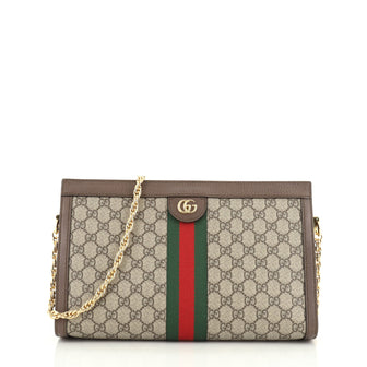 Gucci Ophidia Chain Shoulder Bag GG Coated Canvas Medium