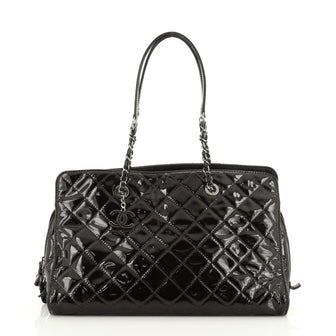 Chanel CC Angle Tote Quilted Patent Large