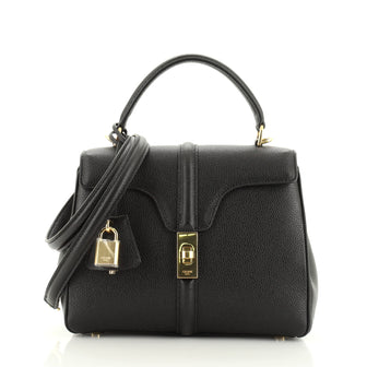 Celine 16 Top Handle Bag Grained Calfskin Small