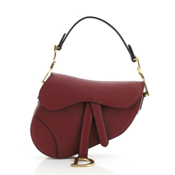 Christian Dior Saddle Handbag Leather Mini