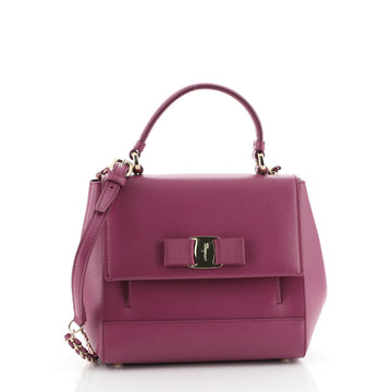 Salvatore Ferragamo Carrie Vara Shoulder Bag Saffiano Leather Small