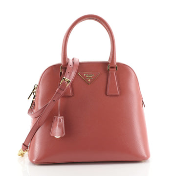 Prada Zip Around Convertible Dome Satchel Vernice Saffiano Leather North South