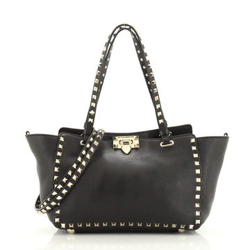 Valentino Rockstud Tote Pebbled Leather Small