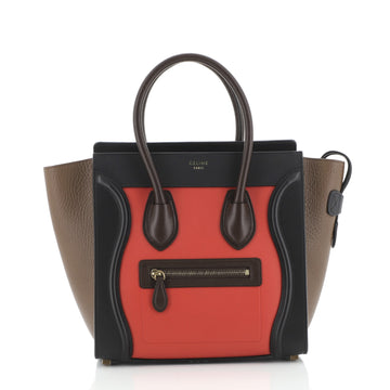 Celine Tricolor Luggage Bag Leather Micro
