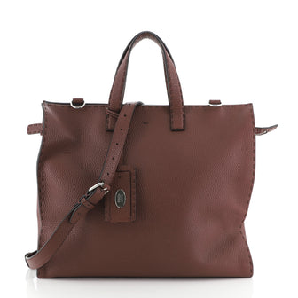 Fendi Selleria Business Convertible Tote Leather Large