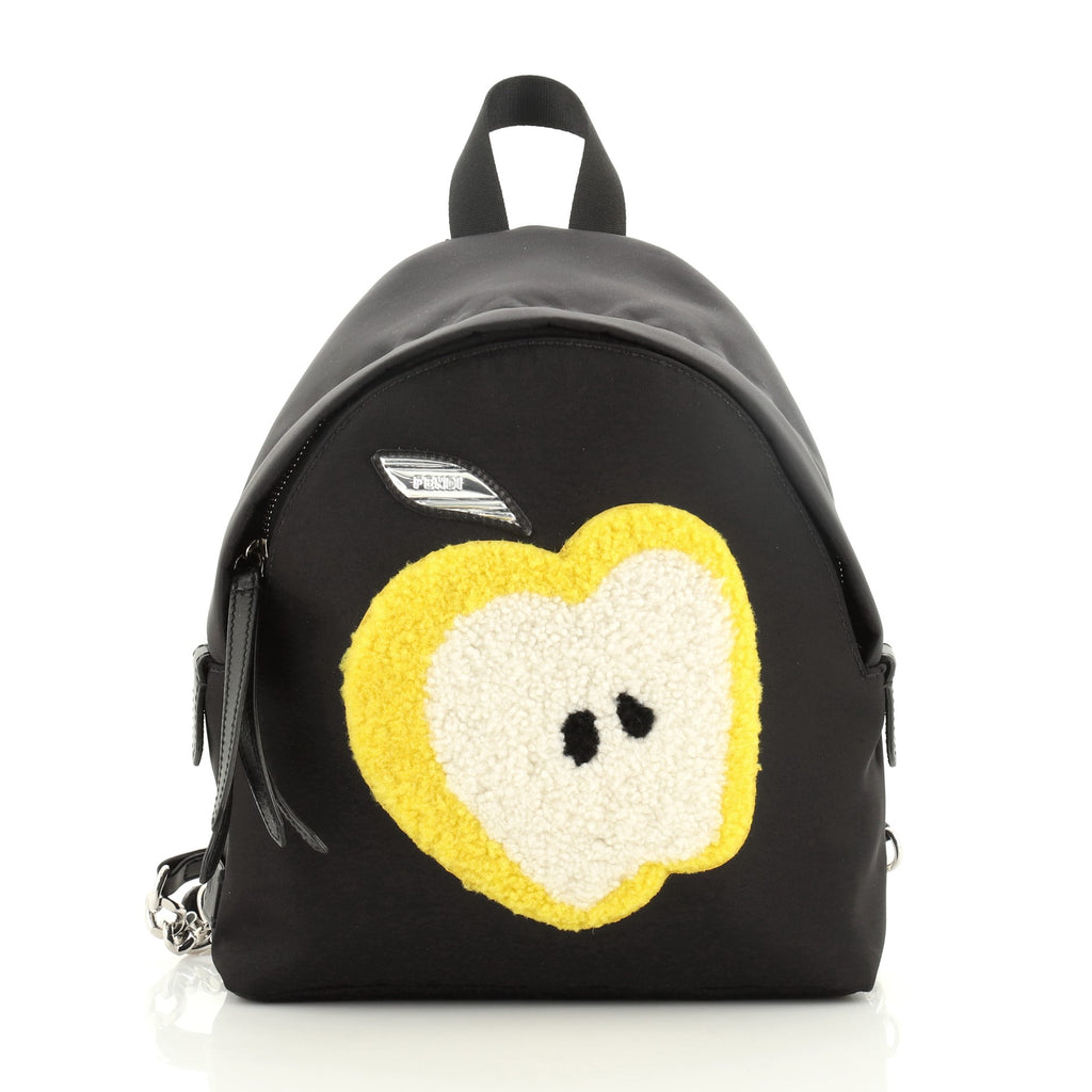 Fendi Light Bulb Backpack Nylon with Shearling Mini Black  display picture 2