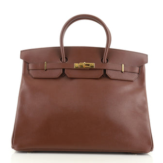 Hermes Birkin Handbag Brown Courchevel with Gold Hardware 40
