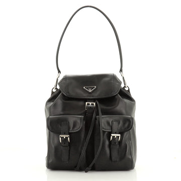Prada Double Pocket Shoulder Bag Soft Calfskin Medium