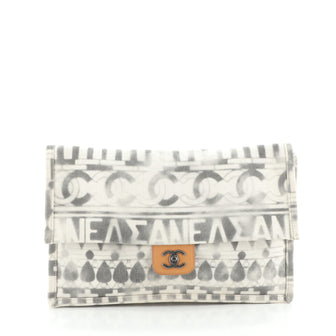 Chanel Iliad Clutch Bag Printed Toile