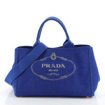 Prada Canapa Convertible Tote Canvas Large