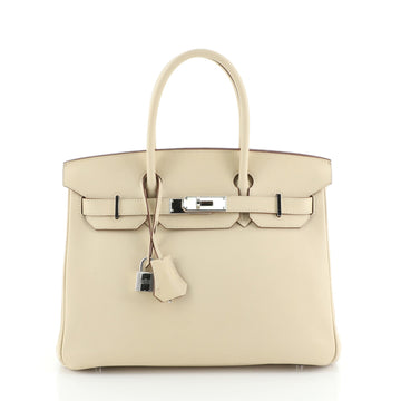 Hermes Birkin Handbag Light Swift with Palladium Hardware 30