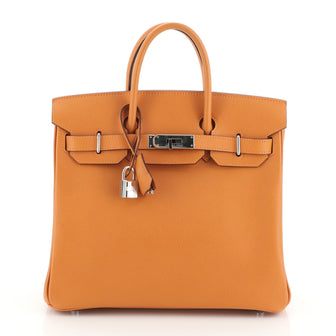 Hermes HAC Birkin Bag Orange Epsom with Palladium Hardware 28