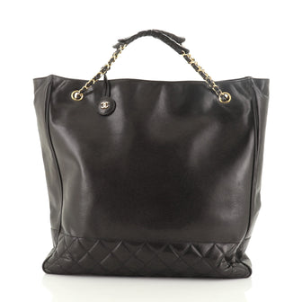 Chanel Vintage Shopping Tote Lambskin Large