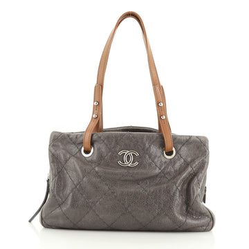 Chanel On The Road Shopping Tote Quilted Leather Medium