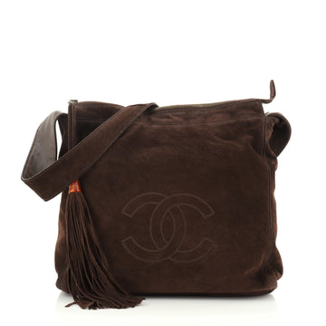 Chanel Vintage CC Hobo Suede Medium