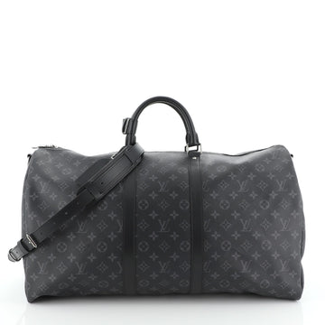 Louis Vuitton Keepall Bandouliere Bag Monogram Eclipse Canvas 55
