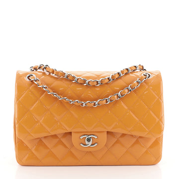 Chanel Classic Double Flap Bag Quilted Patent Jumbo
