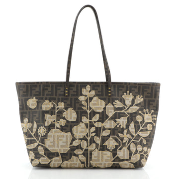 Fendi Roll Tote Zucca Coated Canvas with Applique Large
