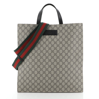 Gucci Convertible Soft Open Tote GG Coated Canvas Tall