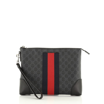 Gucci Web Zip Flat Messenger GG Coated Canvas