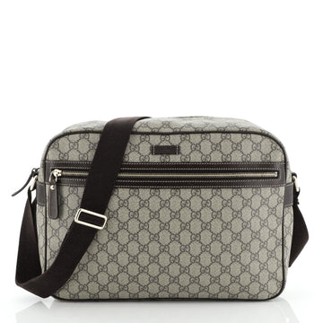 Gucci Front Zip Camera Bag GG Coated Canvas Large