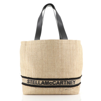 Stella McCartney Logo Tote Woven Raffia Large