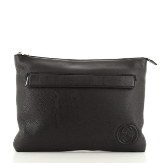 Gucci Soho Zip Clutch Leather Large