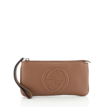 Gucci Soho Wristlet Pouch Leather