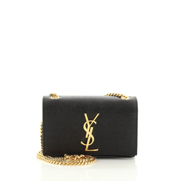 Saint Laurent Classic Monogram Crossbody Bag Grainy Leather Small