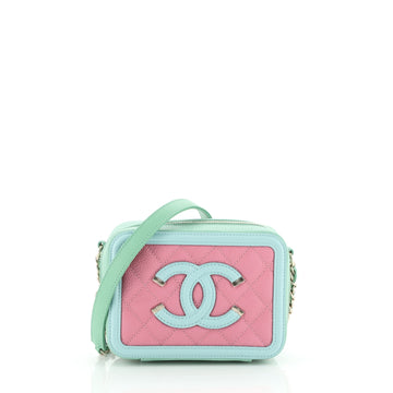 Chanel Filigree Vanity Clutch with Chain Quilted Caviar Mini