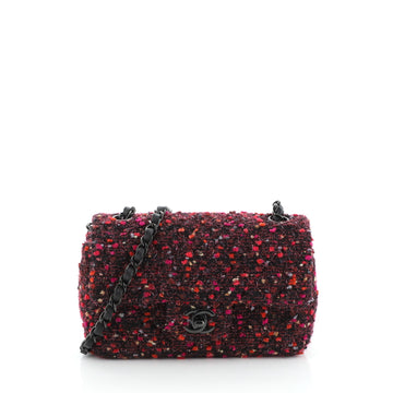 Chanel Classic Single Flap Bag Quilted Tweed Mini