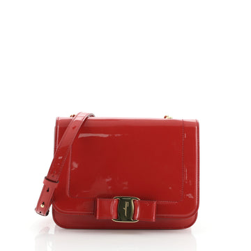 Salvatore Ferragamo Vara Rainbow Crossbody Bag Patent Small