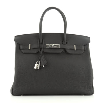 Hermes Birkin Handbag Black Togo with Palladium Hardware 35
