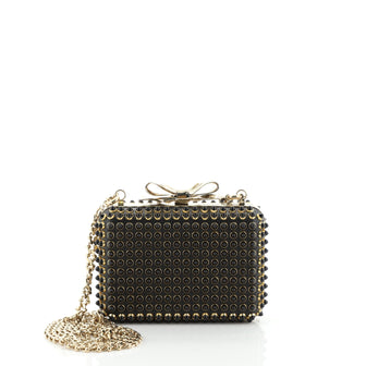 Christian Louboutin Fiocco Box Cabo Clutch Spiked Leather