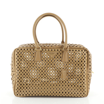 Prada Fori Bauletto Bag Perforated Saffiano Leather Large