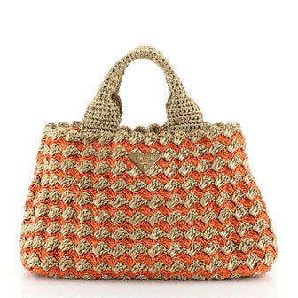 Prada Canapa Tote Straw Medium