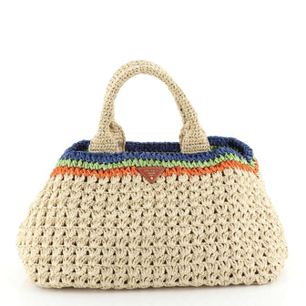 Prada Canapa Tote Straw Medium