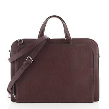 Prada Convertible Zip Around Briefcase Saffiano Leather Medium