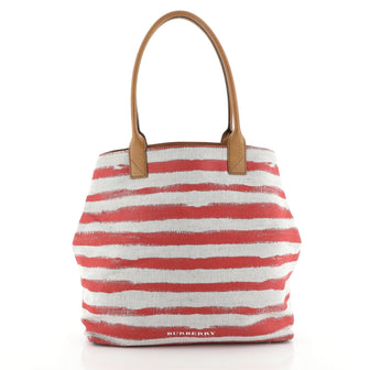 Burberry Open Tote Striped Canvas Medium