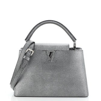 Louis Vuitton Capucines Handbag Metallic Leather PM