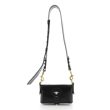 Christian Dior D-Bee Saddle Bag Leather Mini
