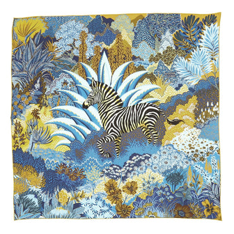 Hermes Mountain Zebra Scarf Printed Silk 90