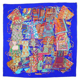 Hermes Voyage En Etoffes Shawl Printed Silk 140
