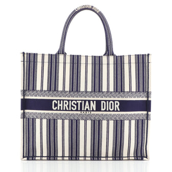 Christian Dior Book Tote Embroidered Canvas