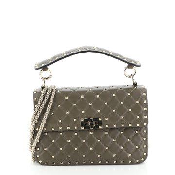 Valentino Rockstud Spike Flap Bag Quilted Leather Medium
