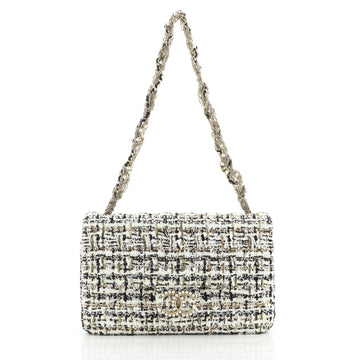 Chanel Westminster Tangled Pearl Chain Flap Bag Painted Tweed Medium