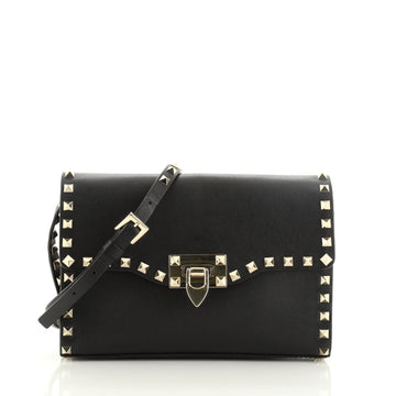 Valentino Rockstud Flip Lock Flap Bag Leather Medium