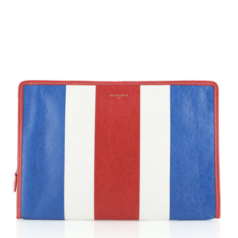 Balenciaga Bazar Pouch Striped Leather