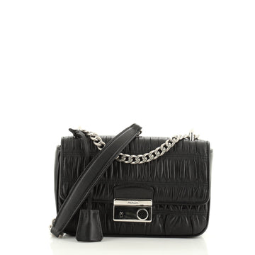 Prada Sound Shoulder Bag Nappa Gaufre Small