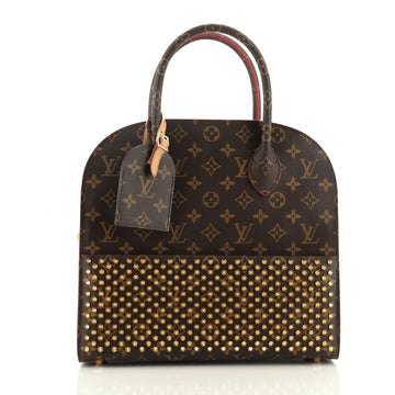 Louis Vuitton Christian Louboutin Shopping Bag Calf Hair and Monogram Canvas